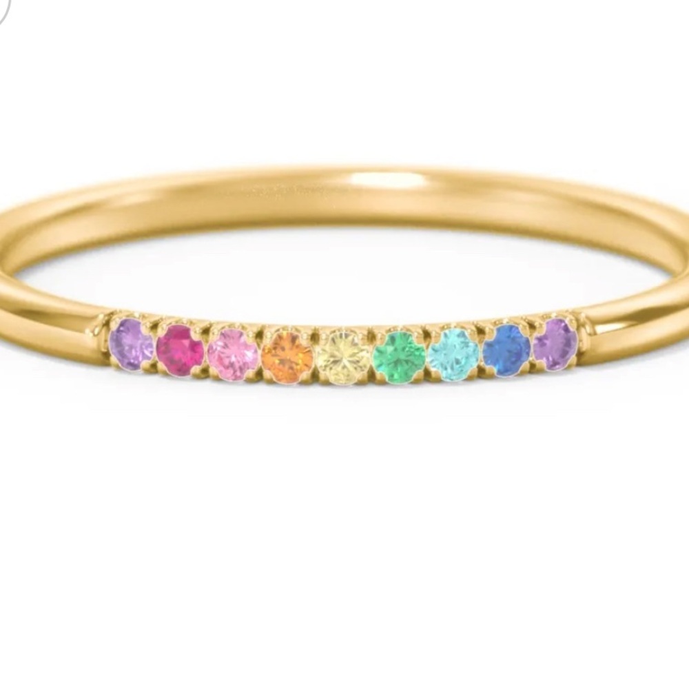 Jewlr 14k Gold Multicolor Gemstone ring size 6